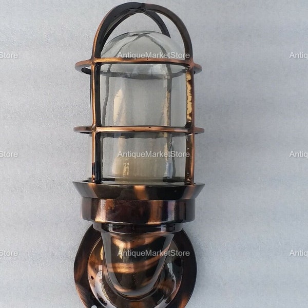 Amrican Outdoor Indoor Heavy Brass Wall Lamp Industrial Lamp Japanned Finish