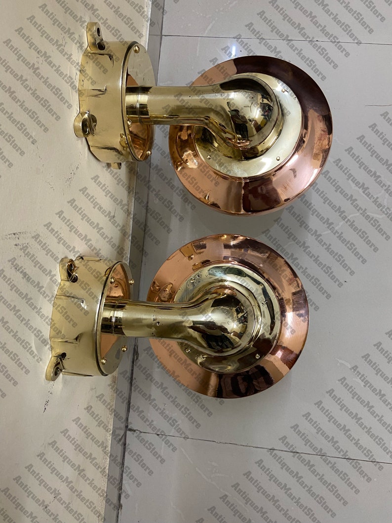 Large Nautical 90 Degree Passageway Dock Light W/copper Hood and