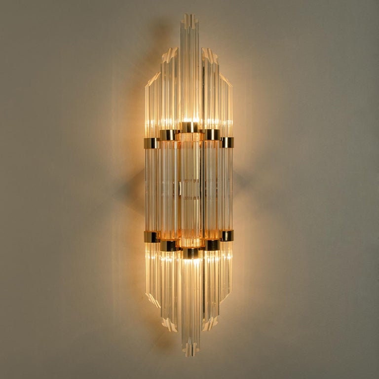 Art Deco Modern Flower Shaped Glass Rod Wall Sconce in the - Etsy