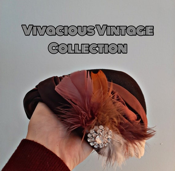 Beautiful Brown Swing Hat - Vivacious Vintage Col… - image 1