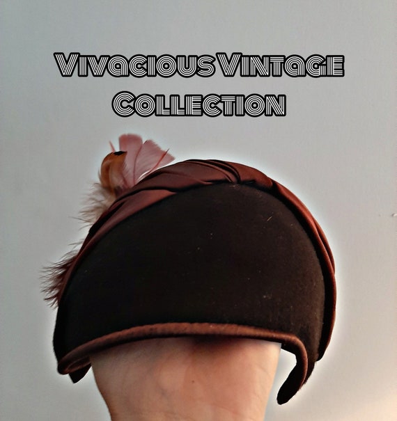 Beautiful Brown Swing Hat - Vivacious Vintage Col… - image 5