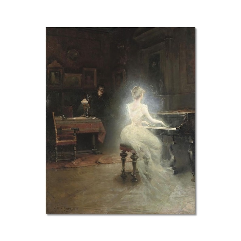 Ghost Painting Dark Academia Halloween Art Print Etsy