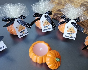 Halloween pumpkin candles, Halloween gifts for guests, bulk pumpkin candle favors, gifts for guests, halloween wedding favors,pumpkin favors