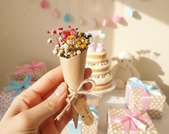 Dried Flower Magnet Bouquet Party Favors: Colorful Thank you Guest Gifts
