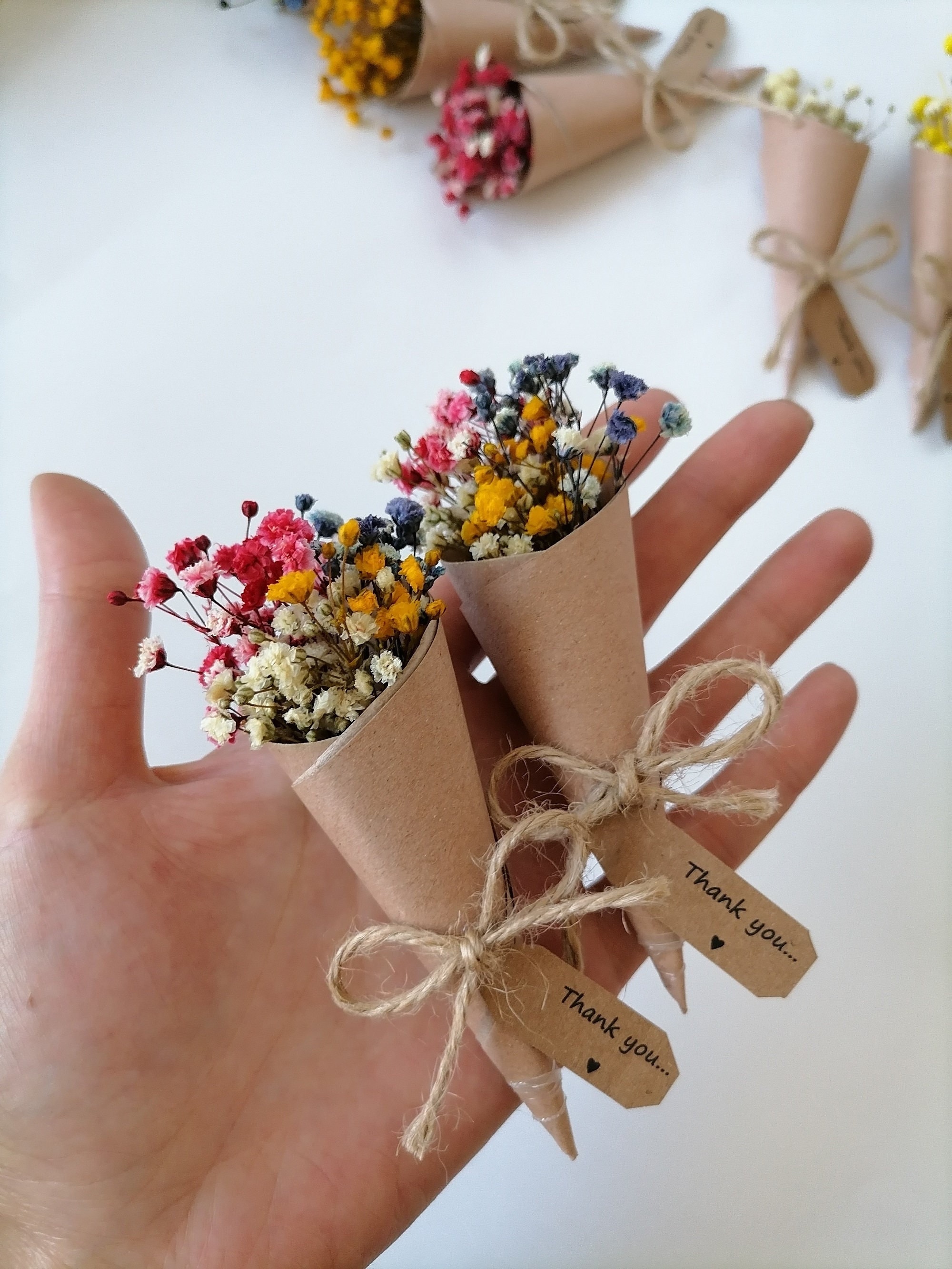 Colorful Dried Flower Bouquet Favor Miniboho Bouquet Favor Etsy UK