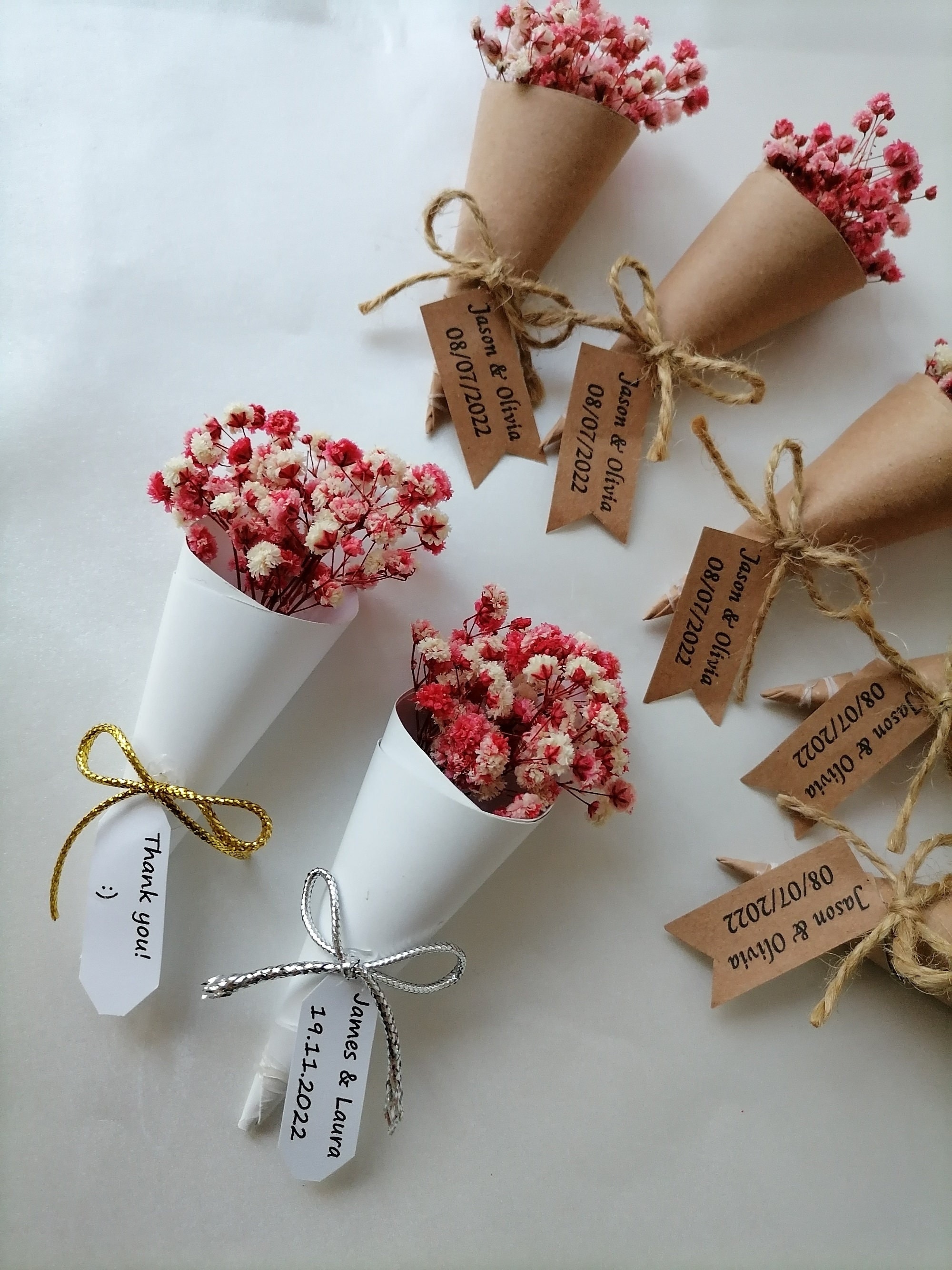 Magnet Favors Bouquet Mini, Boho Dry Flower Bouquet Favors for