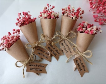 Merry christmas gifts for guests, New year bouquet favors ,Magnet favors bulk, Pink dried flower bouquet favors for guests,rustic favors