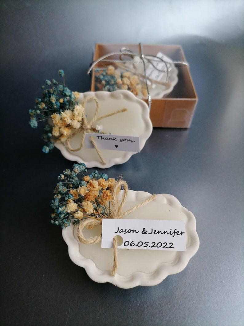 Candle Favors Wedding Bulk Candles Favors Dried Flowers Etsy