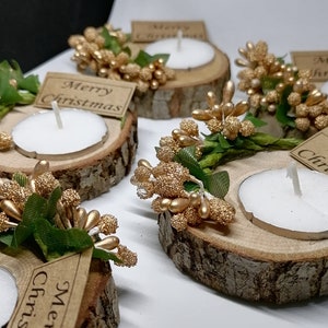 Christmas Favors Wood Candle Favors for New Year Bulk - Etsy