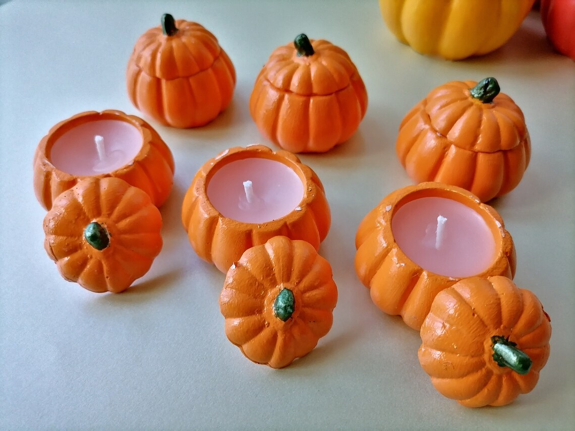 Halloween Candles Bulk Pumpkin Candle Favor Halloween Etsy
