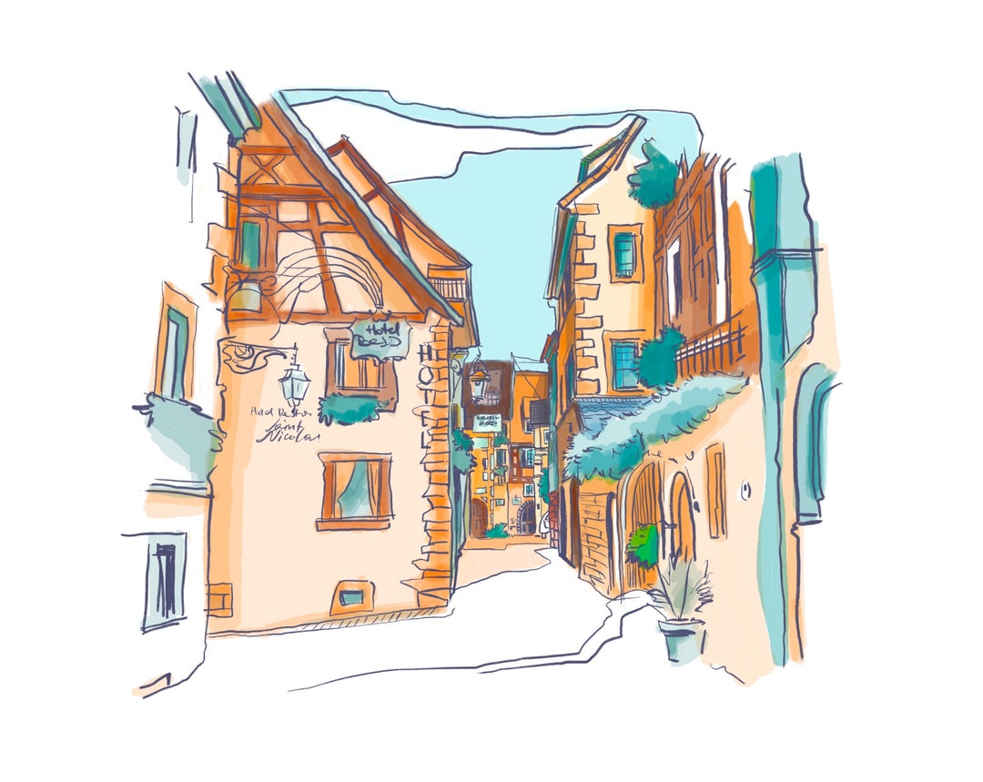 Illustration, City Illustration, Alsace, Illustration Alsace ...