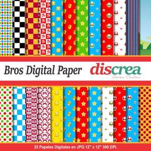 Bros inspired digital paper