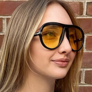 Handcrafted Sunglasses Oversized Eyeglasses Classic Aviator Lens UV Protection Eyeglasses Lightweight Frame Glasses by Jadorsh  • V1