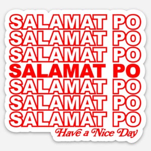 Salamat Po | Thank You Grocery Bag | Filipino Sticker Waterproof | Funny Gift | Tita Tito | Philippines Pinoy Pinay Pride FilAm Filo