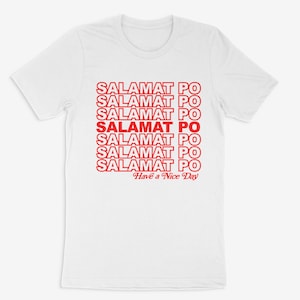 Salamat Po | Thank You Grocery Bag | Filipino Shirt | Funny Gift | Unisex Original Tee | White | Philippines Pinoy Pinay Pride