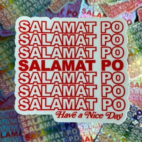 Salamat Po Thank You Grocery Bag Filipino Sticker Waterproof Funny