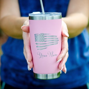 Personalized Insulated Tumbler: Engraved 20oz Rambler with Straw
