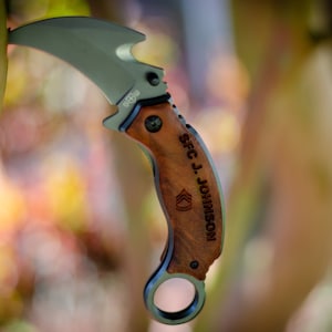 Engraved Karambit Pocket Knife for Boyfriend, Personalized Knife for Husband, Custom Knife, Boyfriend Gift, Husband Gift