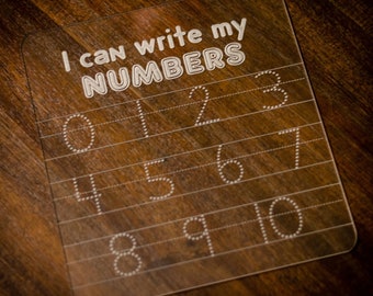 Dry Erase Number Tracing Board: Reusable Learning Practice