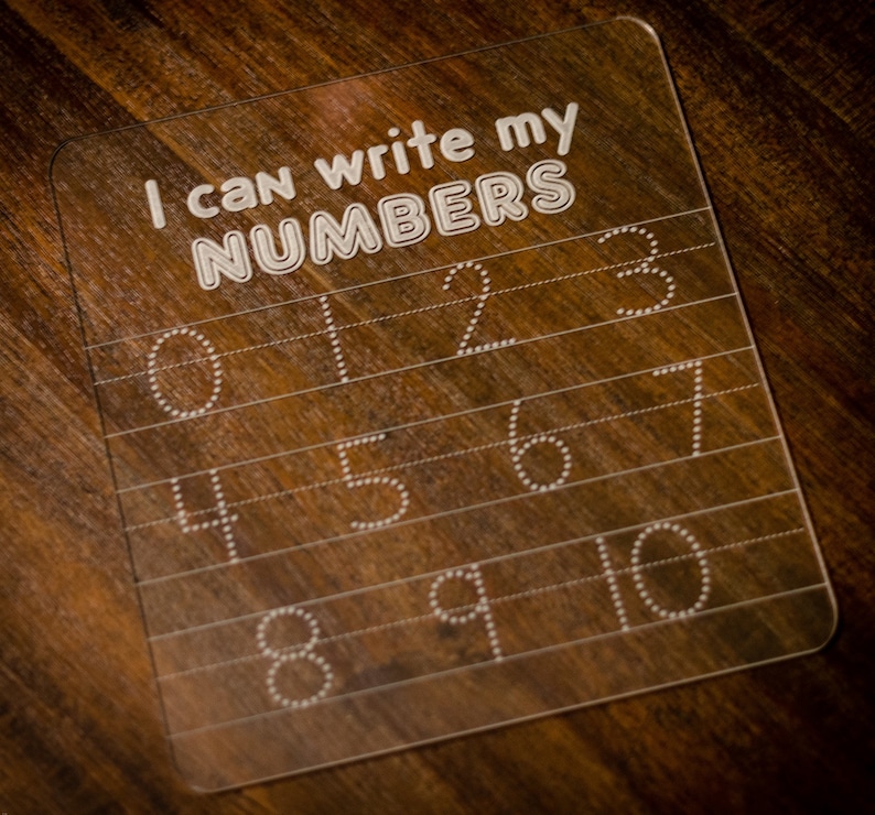 Dry Erase Number Tracing Number Practice Tracing Board Etsy