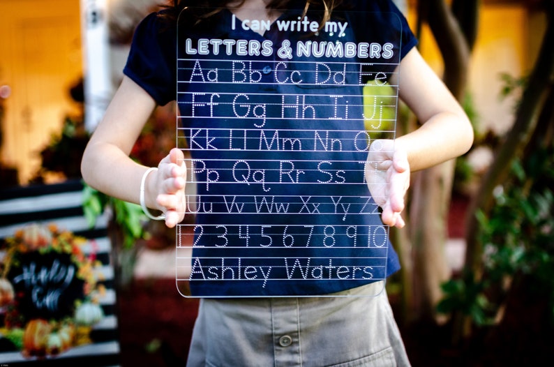 Dry Erase Letter Tracing Name Practice Tracing Board Etsy