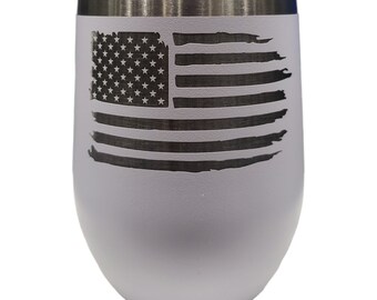 Bicchiere con bandiera americana incisa: tazza in acciaio inossidabile personalizzata