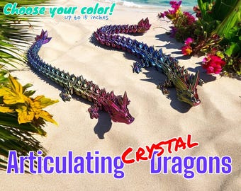 3D Ruchomy Kryształowy Smok - Fidget ADHD i Ulga w Lęku - Figurka Flexi Dragon