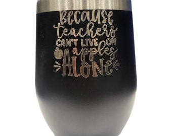 Bicchiere per insegnanti inciso: tazza in acciaio inossidabile "Apples Alone"