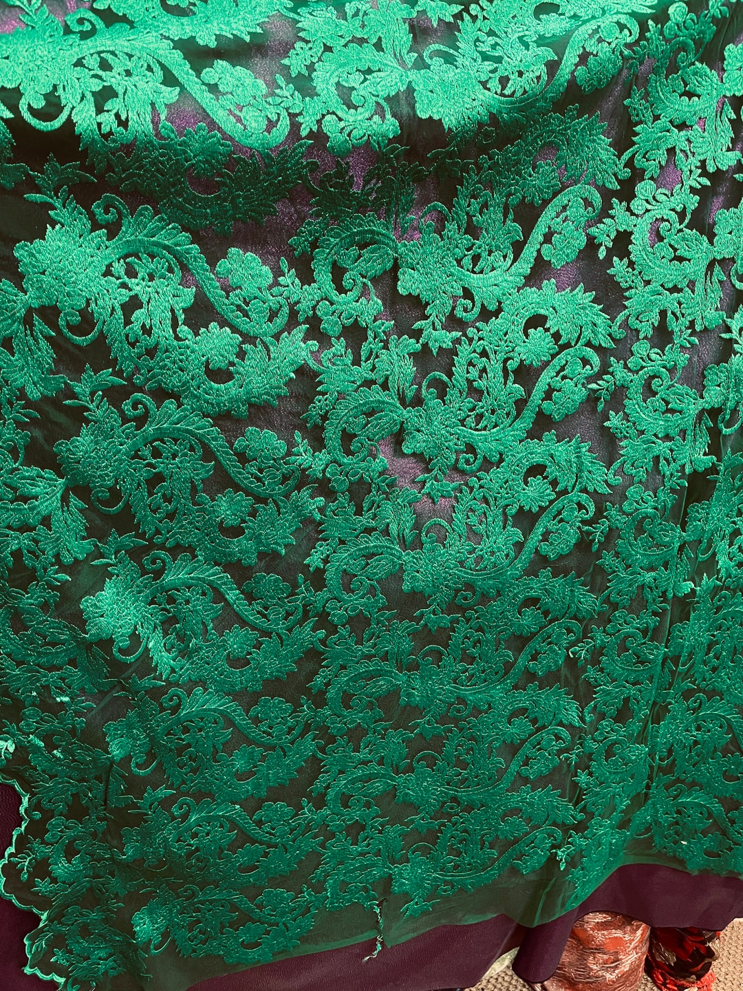 Hunter Green Silk Touch Feel Lace Made in France Etsy