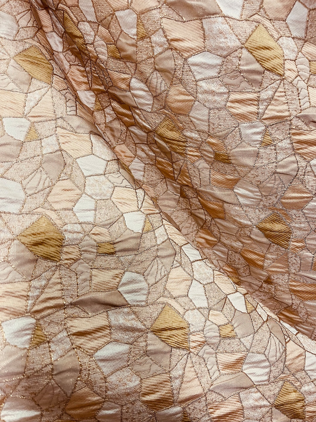 Champagne Gold Abstract Popcorn Design Mikado Brocade Great Fabrics for ...