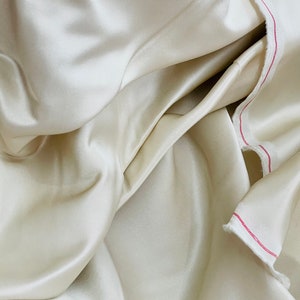 Ivory Silk Face Satin Taffeta Fabric - 48 inch - Made in England