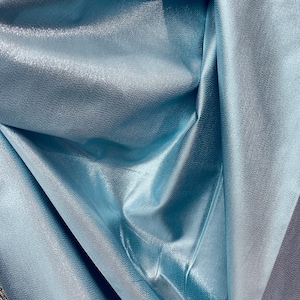 Aqua Blue Gold Metallic Lame Fabric: Italian Mikado for Prom Dress