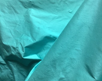 Torque Blue Silk Taffeta Fabric - 56" Wide - Made in England