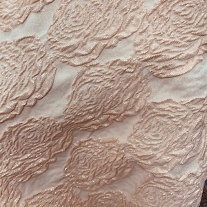 Rose gold mikado jacquard brocade design in Italy