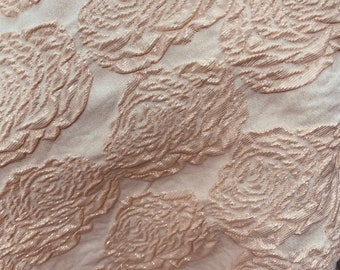 Rose gold mikado jacquard brocade great for dress skirt shirt pants and much more design in Italy
