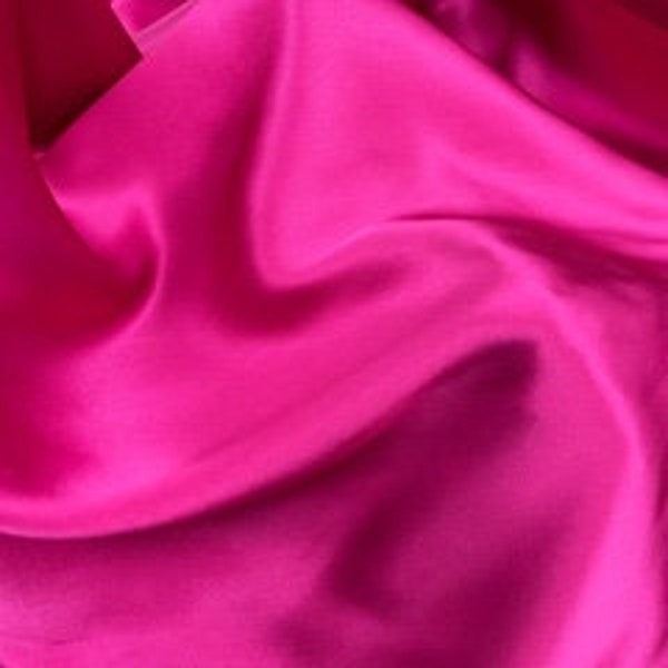 Fuchsia hot pink 100%silk charmeuse great for dress shirt skirt pants and much more