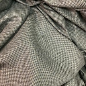 Gray Gold Plaid Cashmere Wool Fabric - Italian Designer Super 120