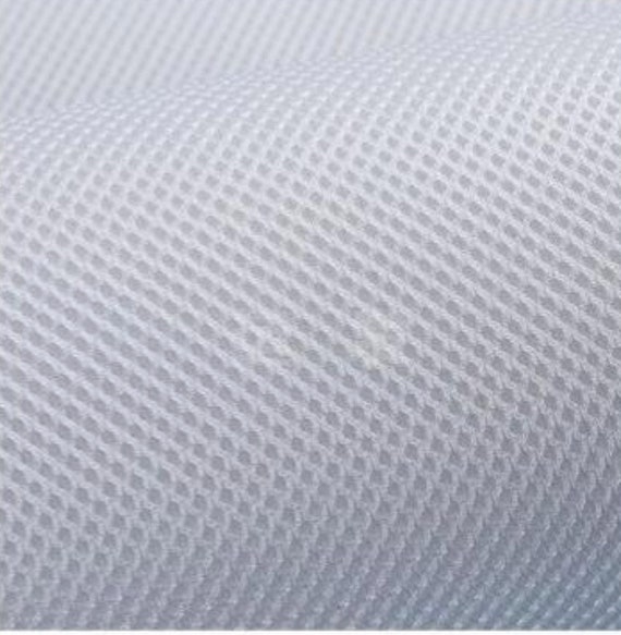 White 3D AIR spacer sandwich mesh scuba fabric