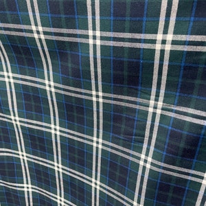 Green blue  Scottish traditional tartan plaid cotton flannel  made in Ireland