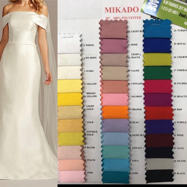 Mikado zibeline stoffen beschikbaar in 35 kleuren op voorraad om geweldige stoffen te verzenden voor een jurk, jas, rok, broek, pak en nog veel meer