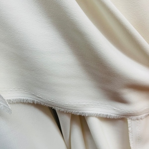 Ivory 4 Ply Crepe Fabric: Italian Non-Stretch Material