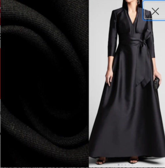 Tessuto in taffetà di seta nera: materiale di lusso per sartoria