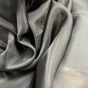 BLACK 100% silk organza great fabrics for wedding dresses prom shirt skirt pants and much more made in Italy