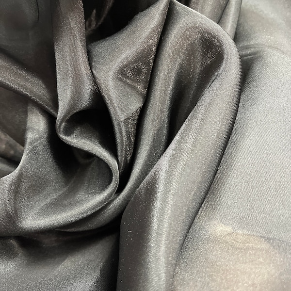 BLACK 100% silk organza great fabrics for wedding dresses prom shirt skirt pants and much more made in Italy