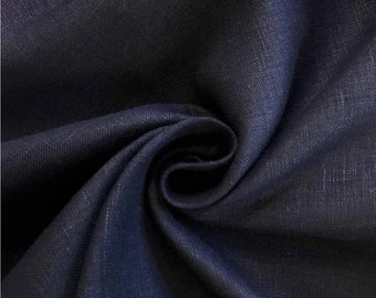 Navy linen 100% made in Italy designer fabrics great summer fabrics pants jacket shorts table cover and much more
