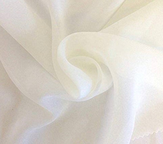 Ivory 100 silk chiffon great fabrics for dress jacket skirt pants shirt lamps shade and much more made in France