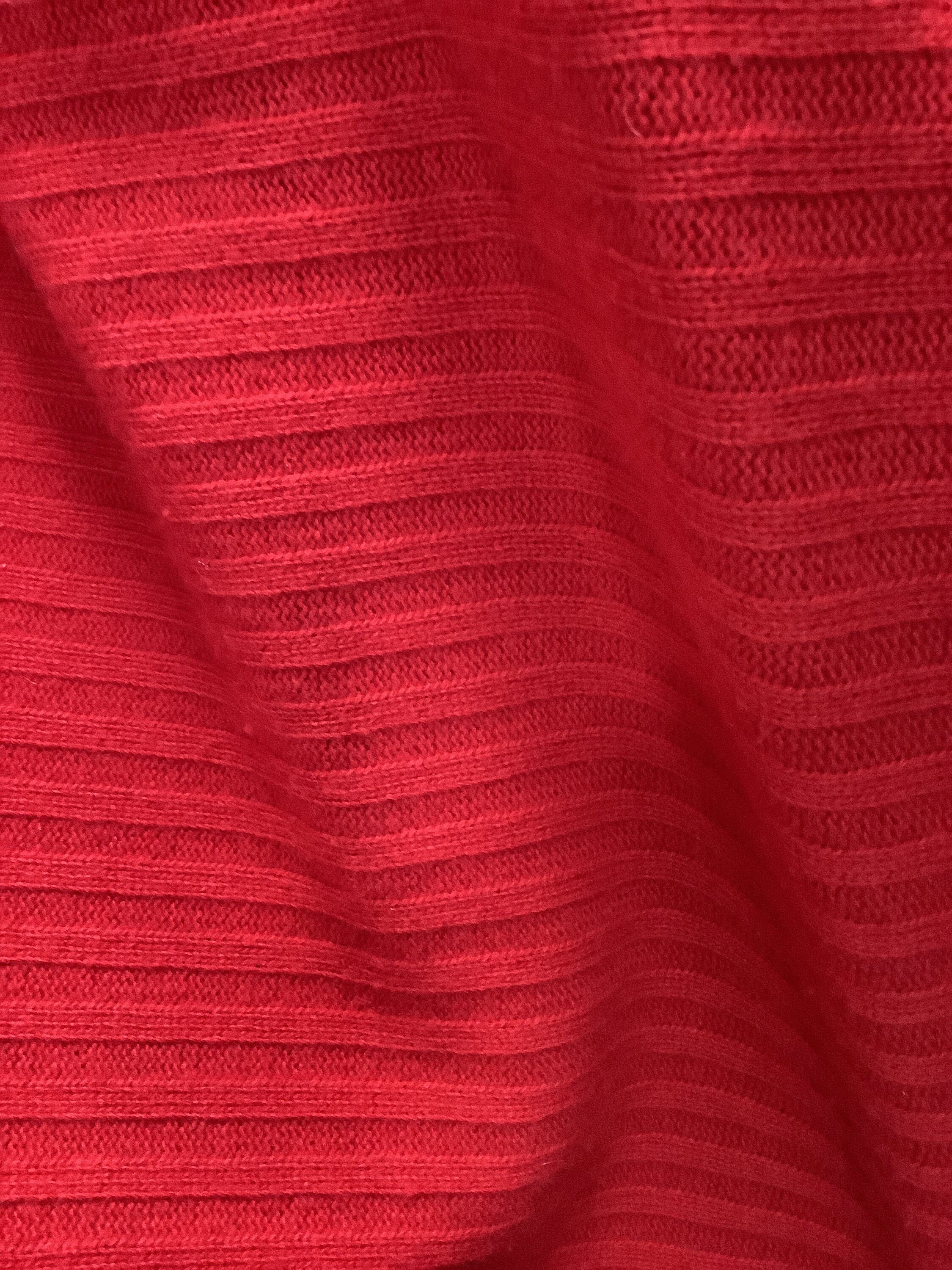 Red Rib Knit Fabric: 100% Cashmere Lori Piana, Made in Italy - Etsy