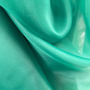 Hunter green 100% poly satin organza most elegant fabrics for dress shirt and much more made in Italy