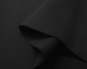 Black Neoprene Scuba Fabric: 400 GSM, 60" Wide great for dress skirt pants shoes bags and much more