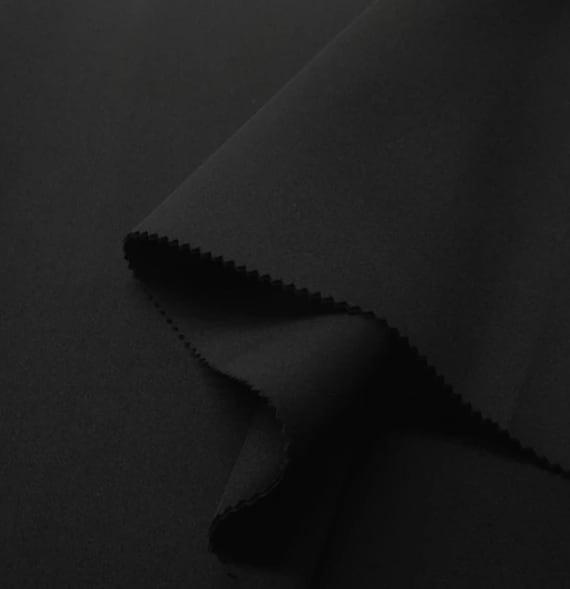 Black Neoprene Scuba Fabric: 400 GSM, 60" Wide great for dress skirt pants shoes bags and much more